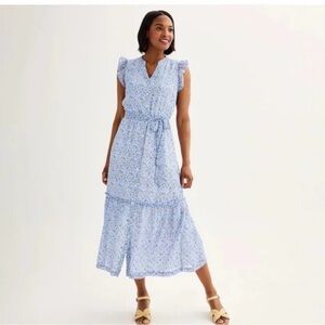 Draper James Light Blue Floral Midi Dress